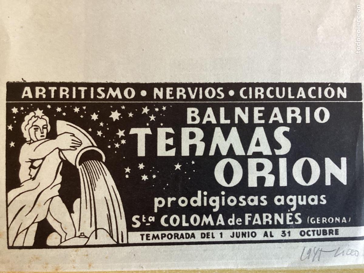 Otros art&iacute;culos de coleccionismo en papel: BALNEARIO TERMAS ORION 1945 STA COLOMA DE FARNES RETAL HOJA REVISTA