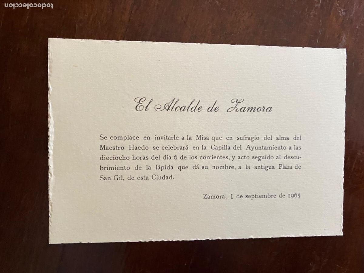 Otros art&iacute;culos de coleccionismo en papel: INVITACI&Oacute;N ALCALDE ZAMORA MISA SUFRAGIO ALMA MAESTRO HAEDO 1965