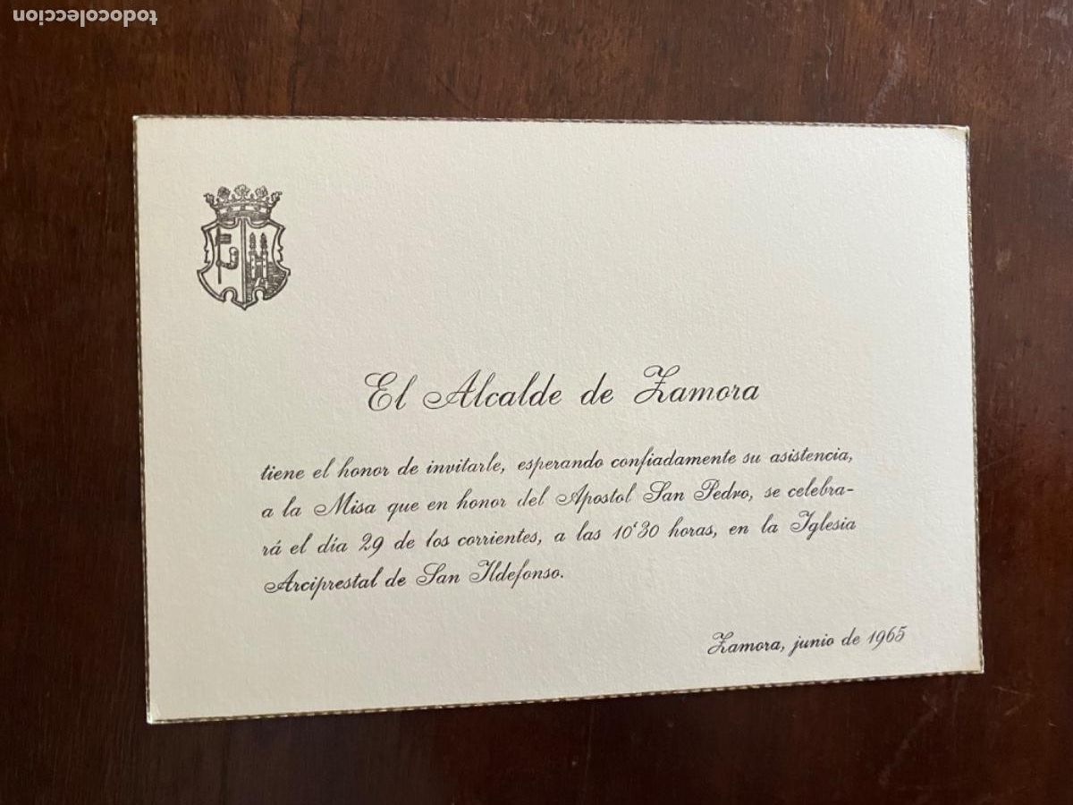 Otros art&iacute;culos de coleccionismo en papel: INVITACI&Oacute;N ALCALDE ZAMORA MISA HONOR AP&Oacute;STOL SAN PEDRO EN SAN ILDEFONSO 1965