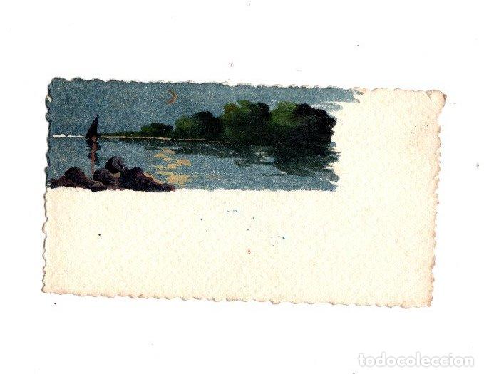 Paper Collecting Others: TARJETA DE VISITA CON PAISAJE ACUARELADO, PINTADO A MANO. M.B. CONNADRE, LOURDES. FRANCIA. C. 1930