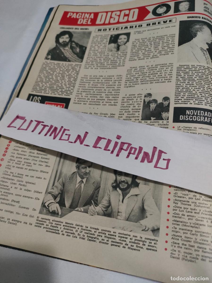 Otros Art&iacute;culos de Coleccionismo en Papel: Clipping H763010 MANOLO GALVAN, BEATLES, CANDI STATON