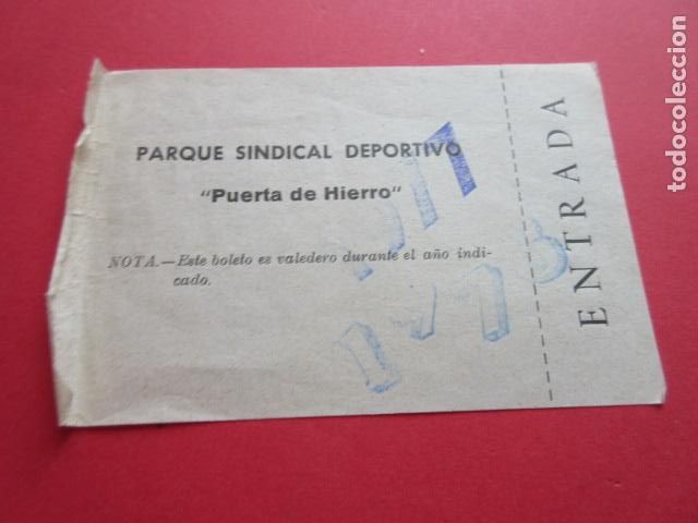 Sammelleidenschaft Andere Papierartikel: ENTRADA PASE VALE - PARQUE SINDICAL DEPORTIVO PUERTA DEL HIERRO MADRID
