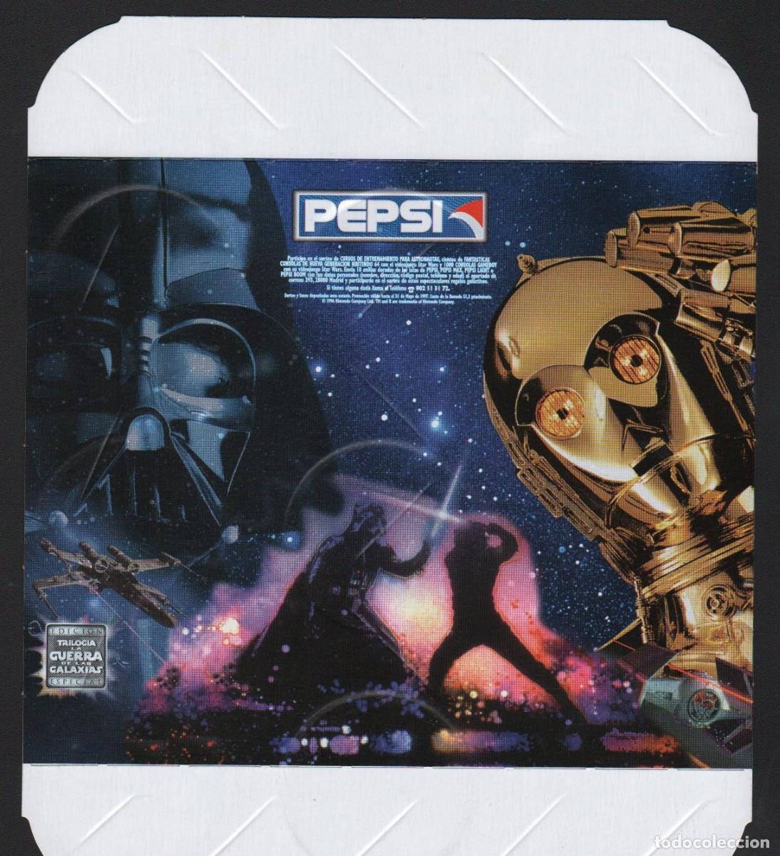 Otros Art&iacute;culos de Coleccionismo en Papel: Cart&oacute;n promocional Pepsi de Star Wars 1997 edici&oacute;n especial