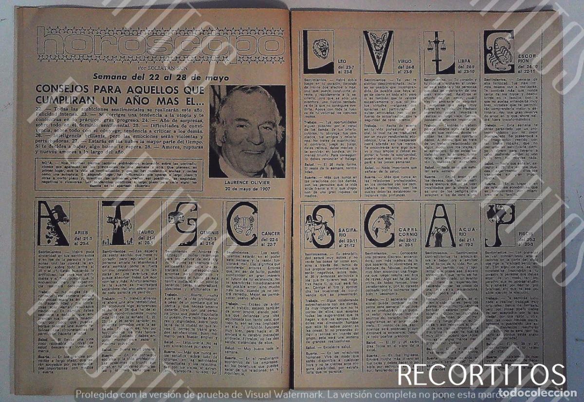 Otros Art&iacute;culos de Coleccionismo en Papel: LAURENCE OLIVIER EL HOROSCOPO