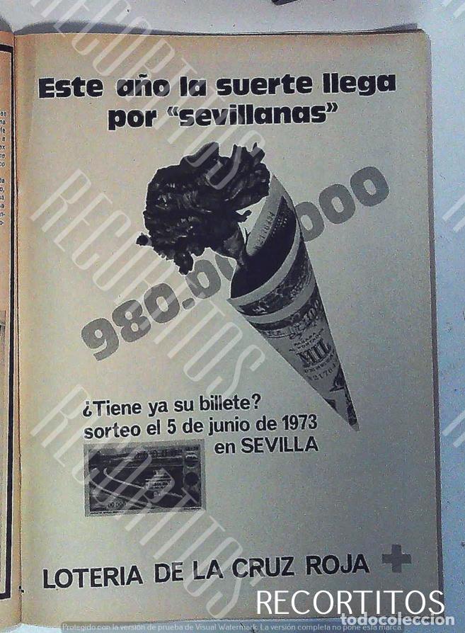 Otros art&iacute;culos de coleccionismo en papel: SORTEO LOTERIA DE LA CRUZ ROJA 1973 ANUNCIO PUBLICIDAD