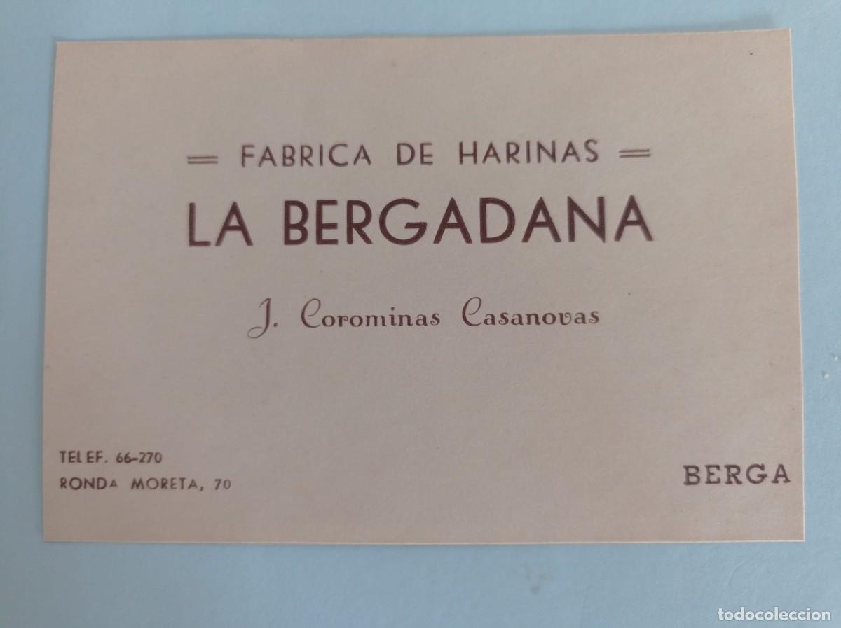 Otros art&iacute;culos de coleccionismo en papel: tarjeta f&aacute;brica de harinas La Bergadana J. Corominas Berga