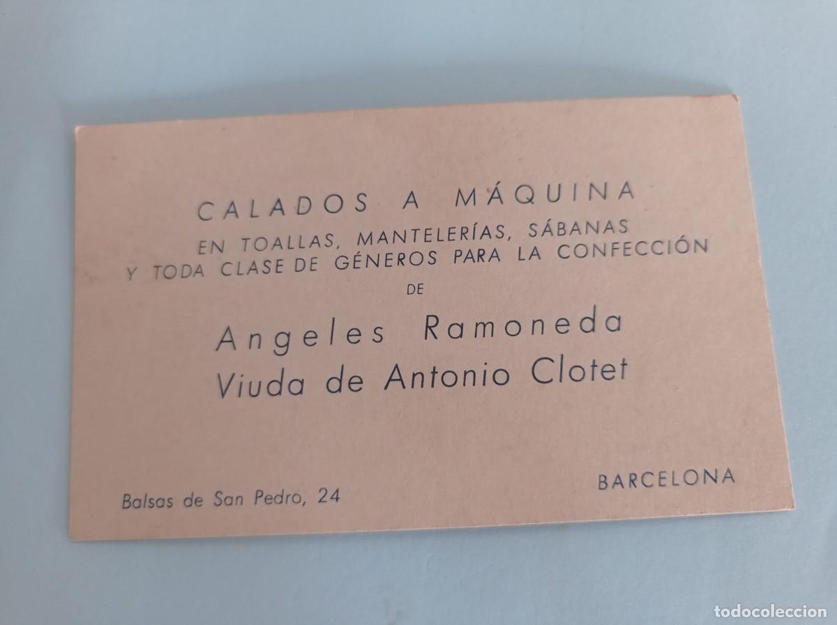 Otros art&iacute;culos de coleccionismo en papel: tarjeta calados a m&aacute;quina Angeles Ramoneda y viuda de Antonio Clotet Barcelona