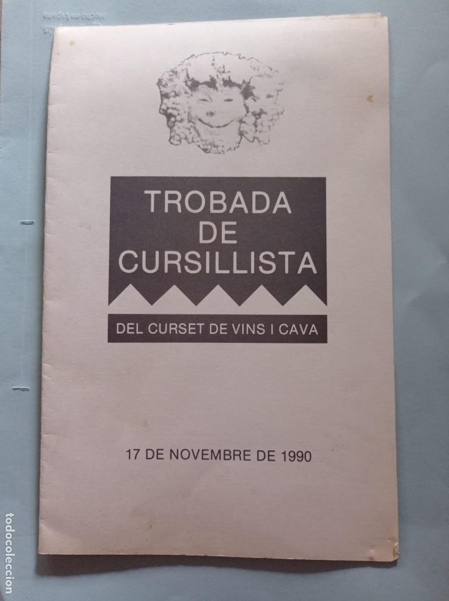 Otros art&iacute;culos de coleccionismo en papel: men&uacute; trobada de cursillista del curset de vins i cava 1990