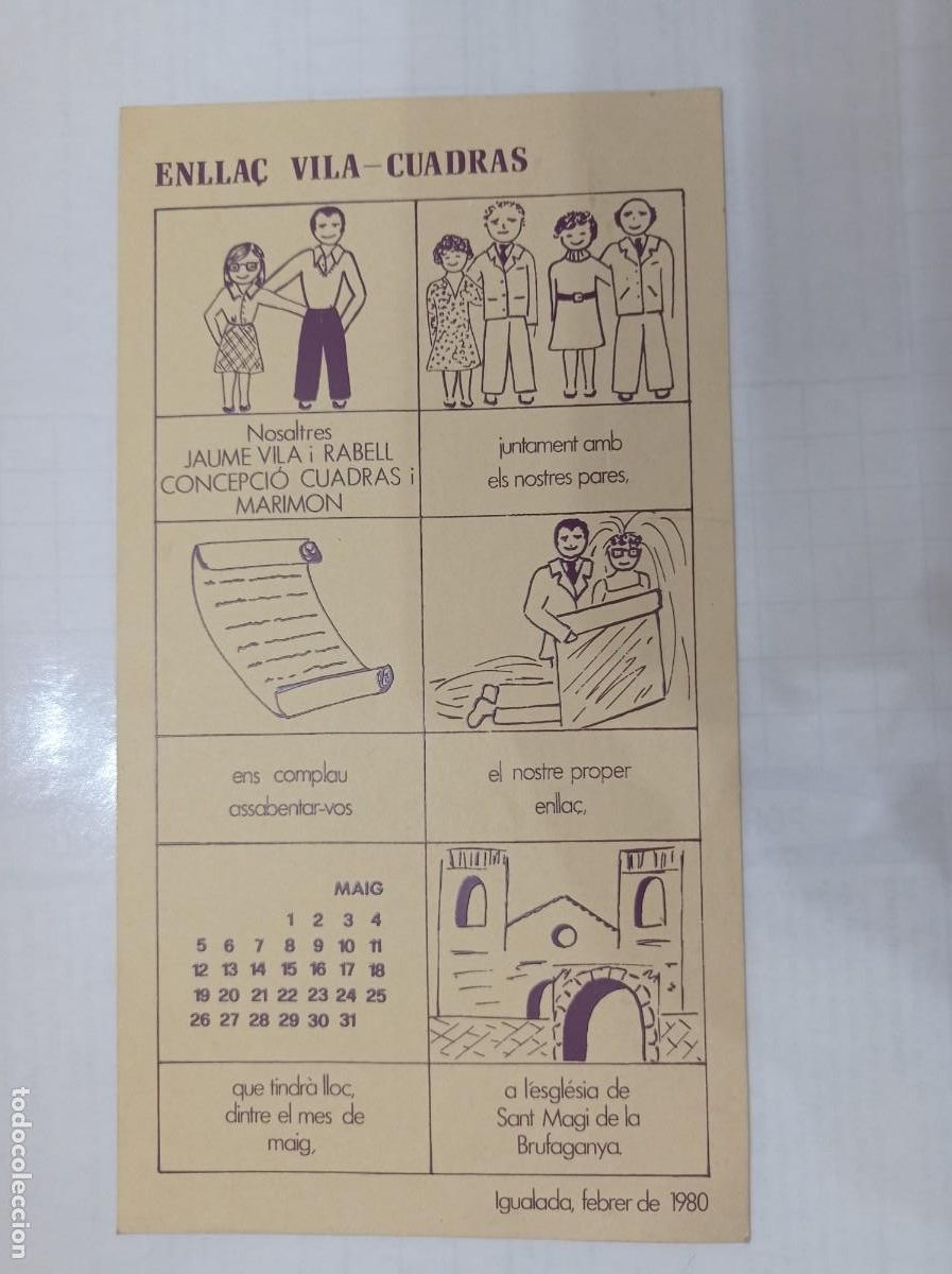 Otros art&iacute;culos de coleccionismo en papel: men&uacute; enlla&ccedil; Igualada 1980 - Foto 1