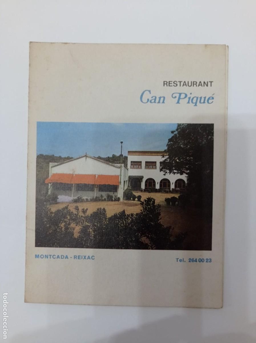 Otros art&iacute;culos de coleccionismo en papel: men&uacute; Restaurant Can Piqu&eacute; Montcada Reixac Barcelona 1973