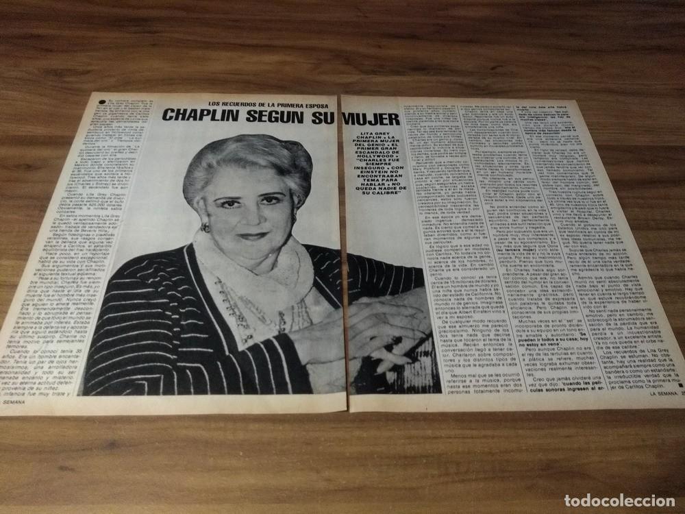 Otros Art&iacute;culos de Coleccionismo en Papel: (I179) Lita Grey Chaplin * Clippings Revista 2 Pgs * 1977