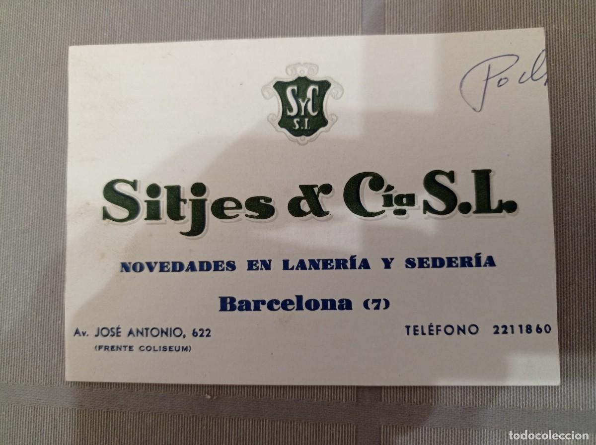 Otros art&iacute;culos de coleccionismo en papel: tarjeta Sitjes Barcelona novedades de laner&iacute;a y seder&iacute;a