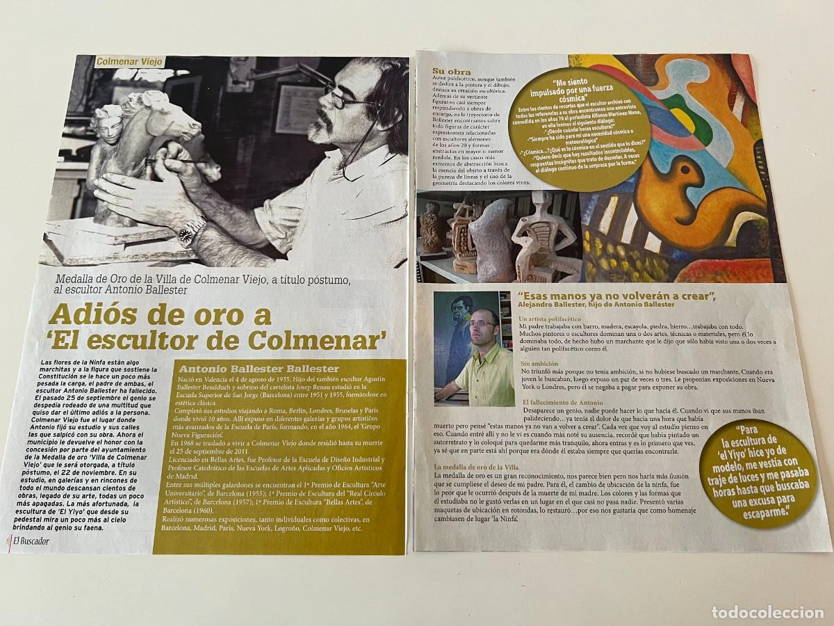 Otros art&iacute;culos de coleccionismo en papel: REPORTAJE ANTONIO BALLESTER, EL ESCULTOR DE COLMENAR VIEJO