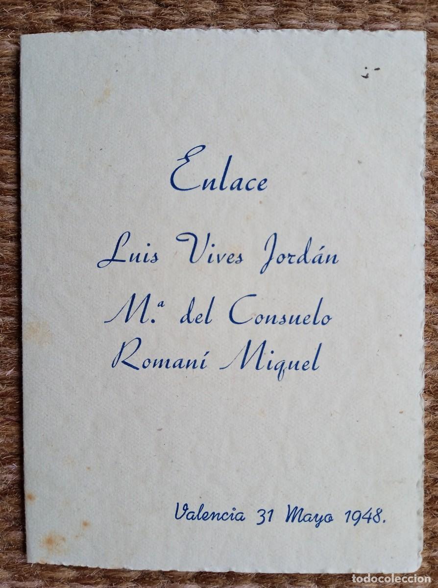 Otros art&iacute;culos de coleccionismo en papel: ENLACE MATRIMONIAL CELEBRADO EN LARA - MENU - VALENCIA 1948
