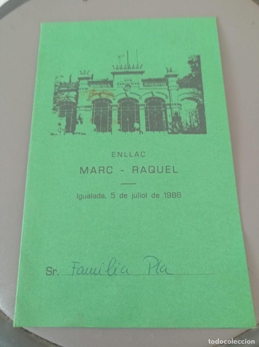Otros art&iacute;culos de coleccionismo en papel: men&uacute; enlla&ccedil; Igualada 1986 - Foto 1