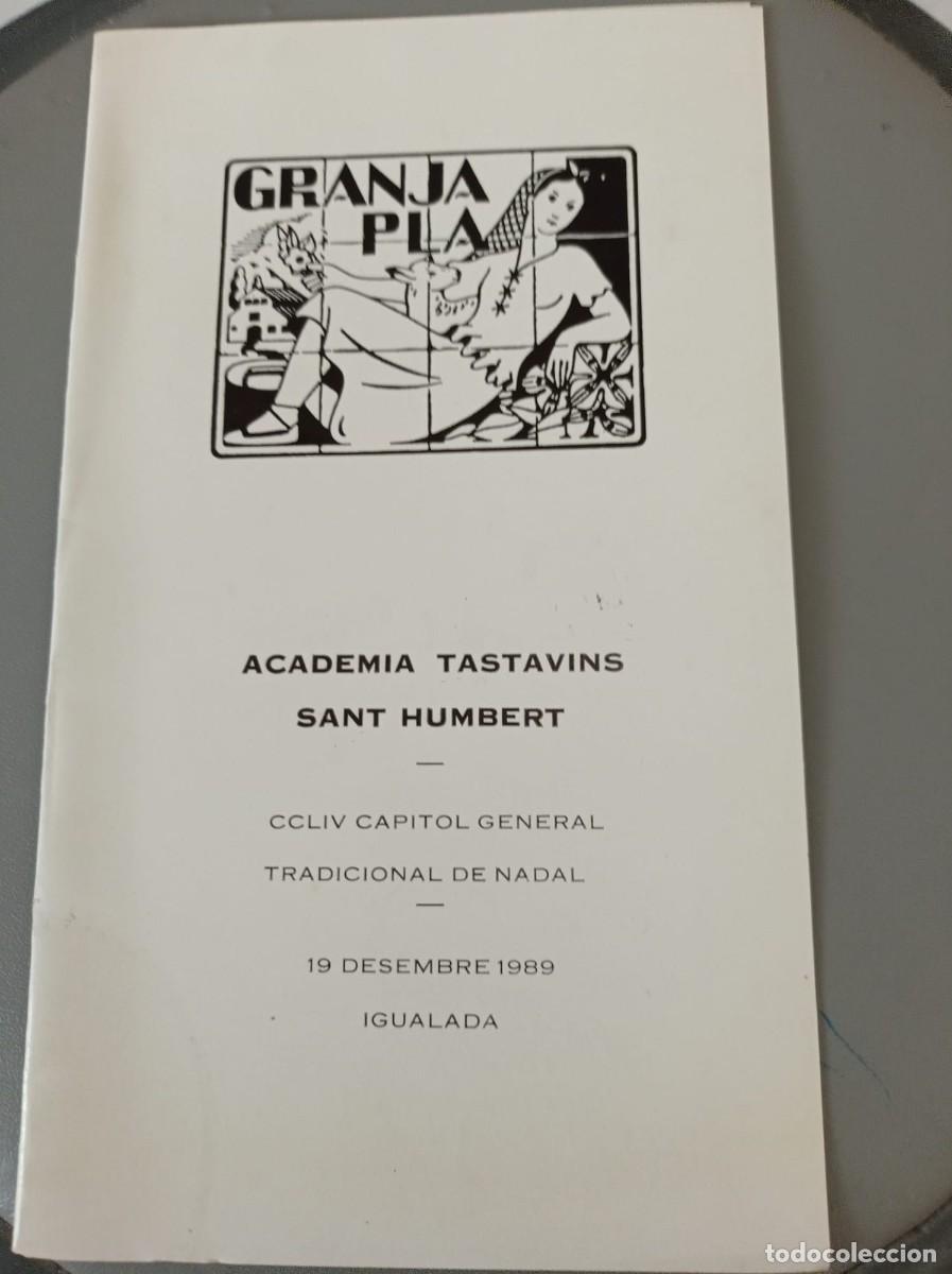 Otros art&iacute;culos de coleccionismo en papel: men&uacute; Granja Pla Academia Tastavins Sant Humbert Igualada 1989