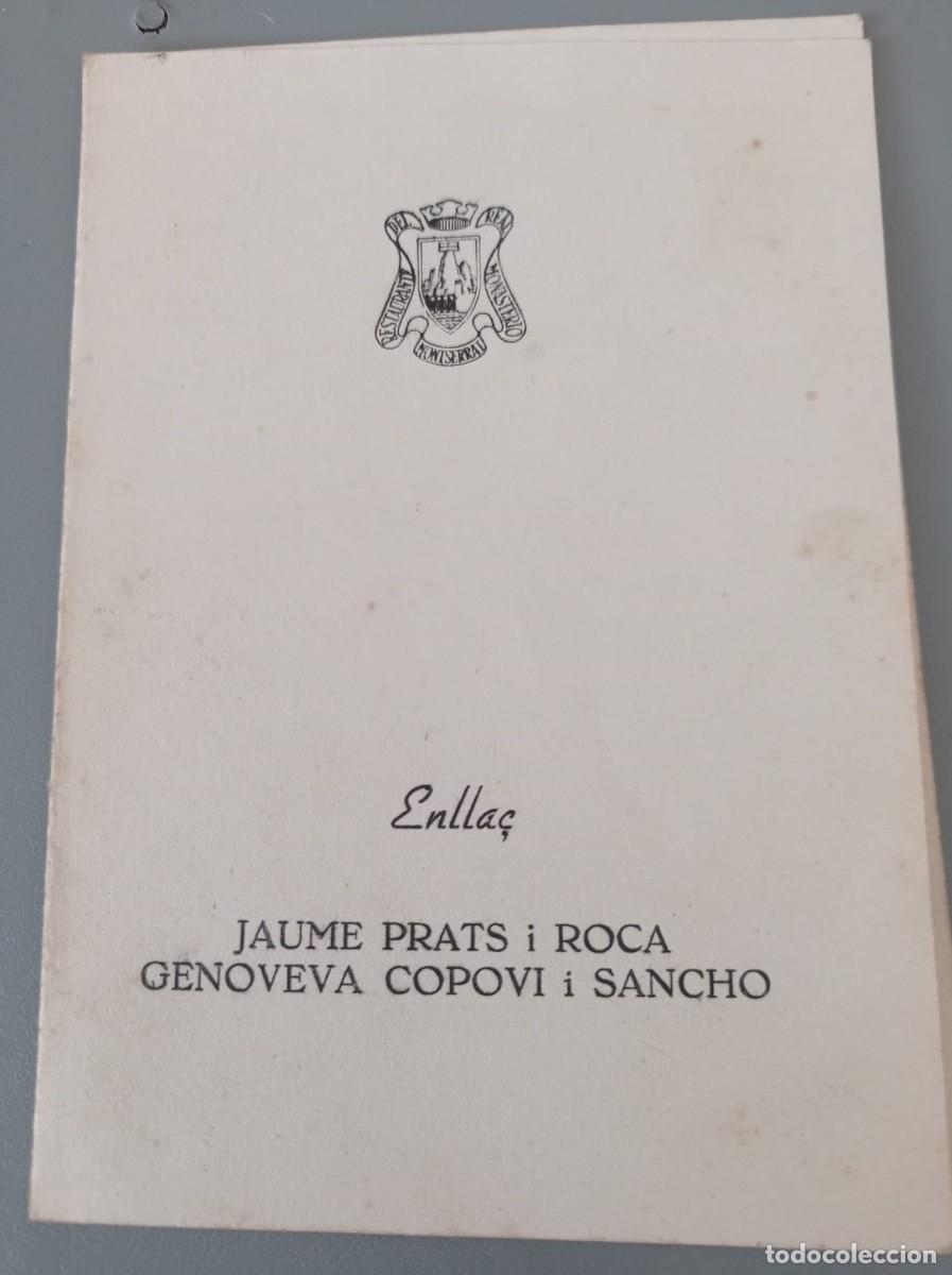 Otros art&iacute;culos de coleccionismo en papel: men&uacute; Montserrat Barcelona 1962 enlla&ccedil; restaurante del monaster&iacute;a de Montserrat