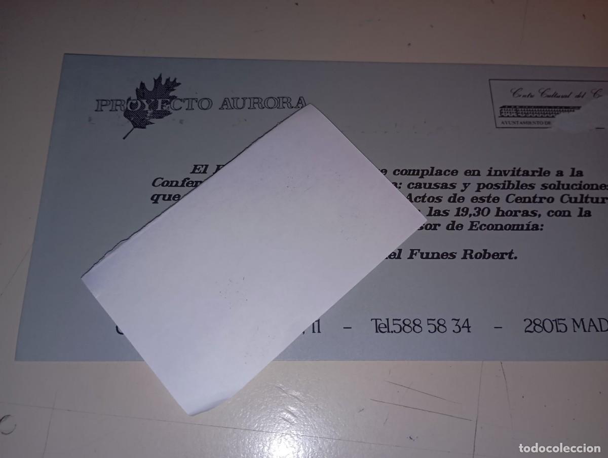 Otros art&iacute;culos de coleccionismo en papel: INVITACI&Oacute;N PROYECTO AUREOLA CRISIS ECON&Oacute;MICA CAUSAS Y SOLUCIONES REF UR MES 3D
