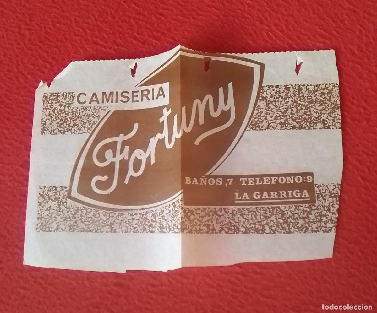 Otros Art&iacute;culos de Coleccionismo en Papel: ANTIGUO TROZO RESTO PEDAZO DE PAPEL PARA ENVOLVER O SIMIL CAMISER&Iacute;A FORTUNY LA GARRIGA &iquest; BARCELONA ?