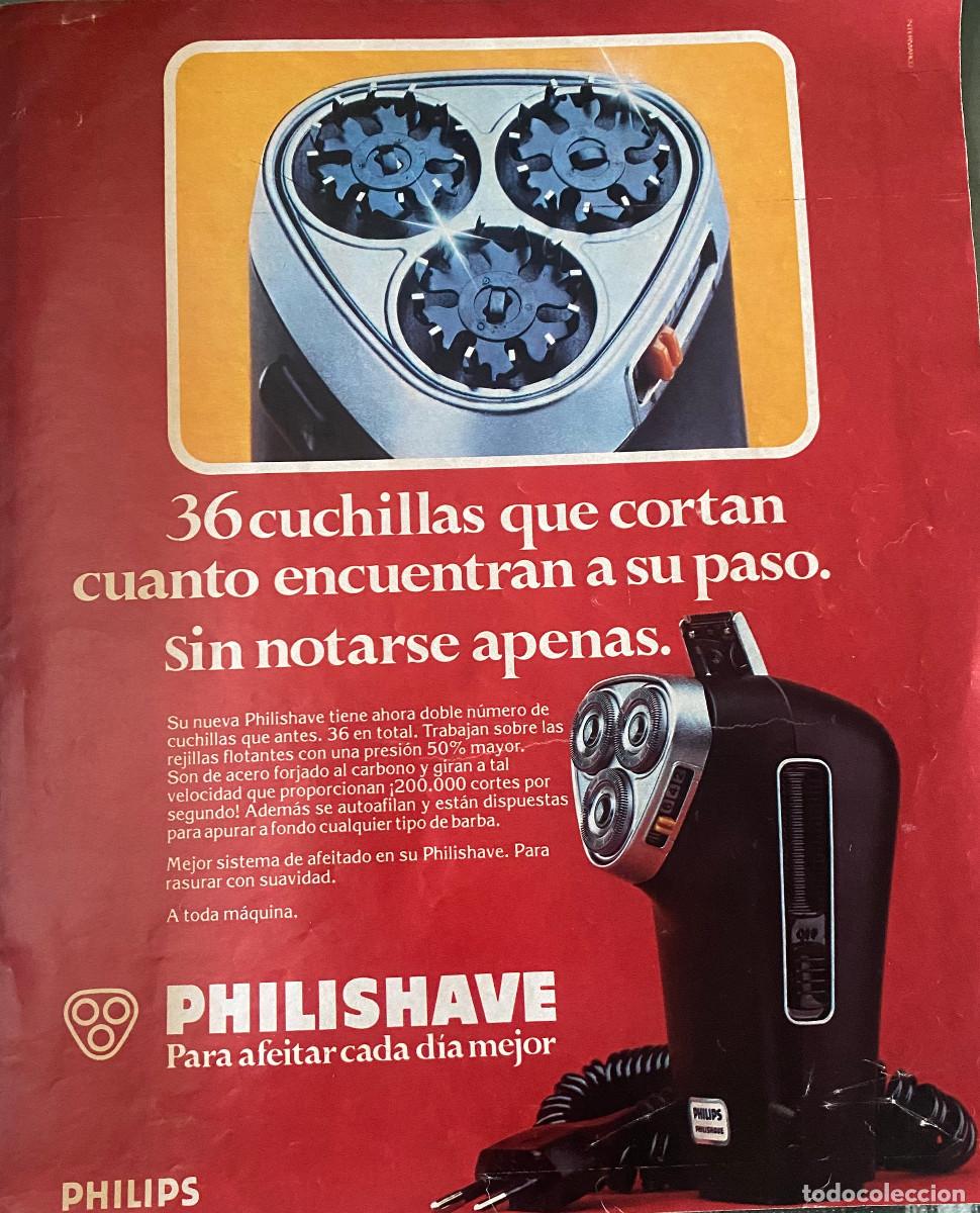 Collectionnisme Papier divers: Publicidad en revista del a&ntilde;o 1977 de maquina de afeitar Philishave. Enmarcable. Buen estado.