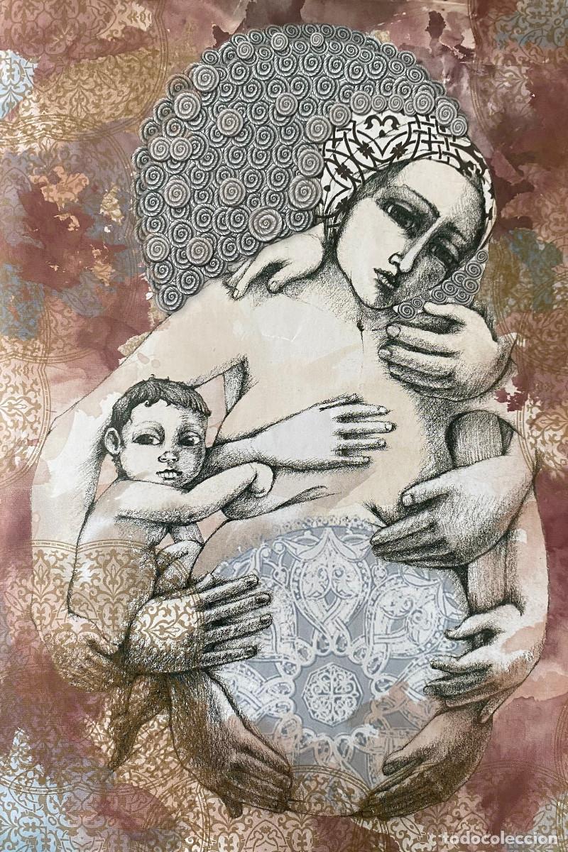 Altri oggetti di carta: Dibujo de Sara Birzal. L&aacute;mina enmarcable tama&ntilde;o cuartilla. Nueva.