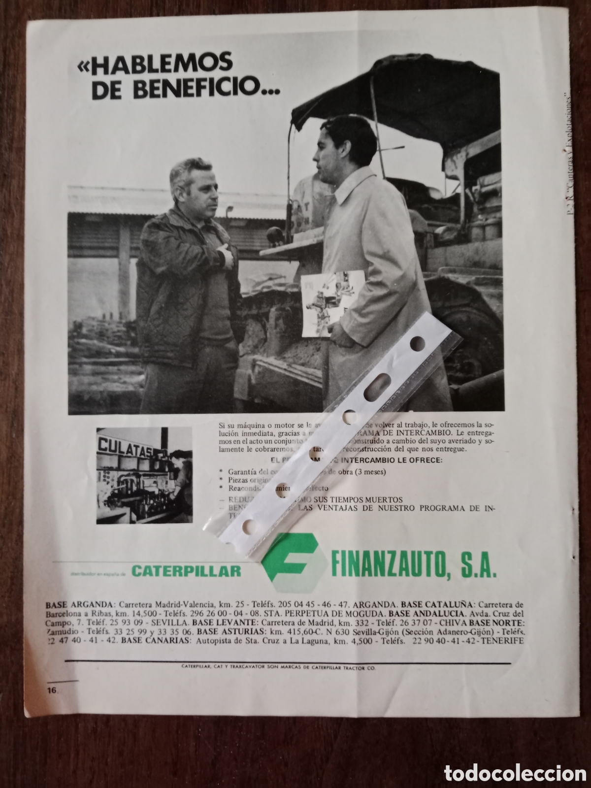 Outros artigos de papel: Publicidad maquinaria Caterpillar finanzauto