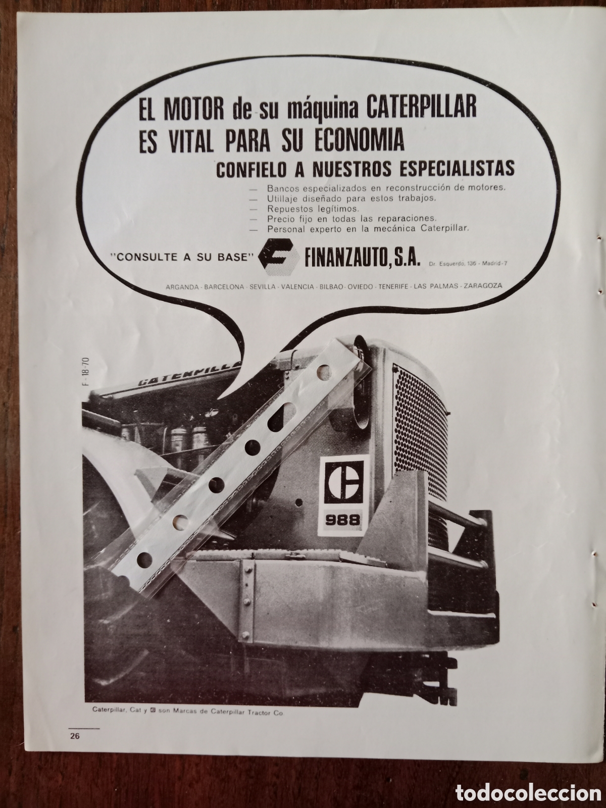 Outros artigos de papel: Publicidad maquinaria Caterpillar finanzauto