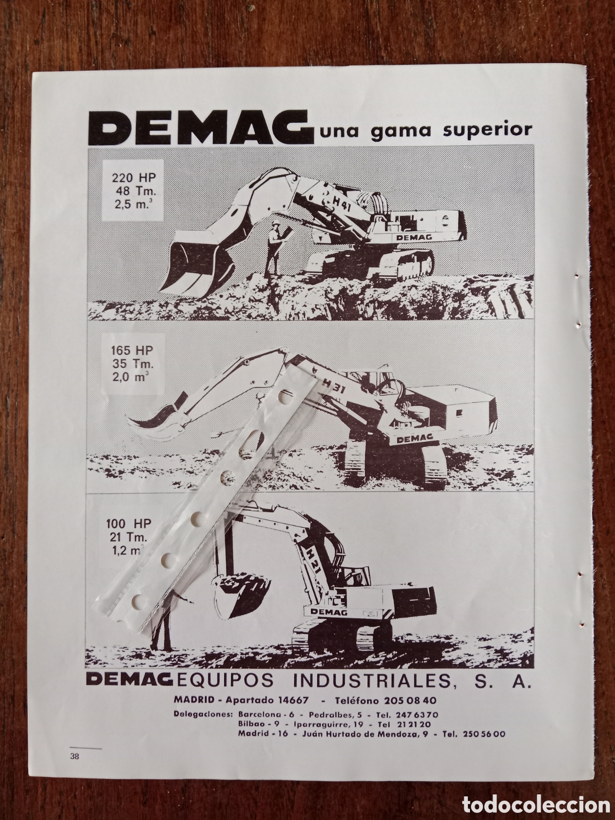 Collectionnisme Papier divers: Publicidad maquinaria retro excavadora demag