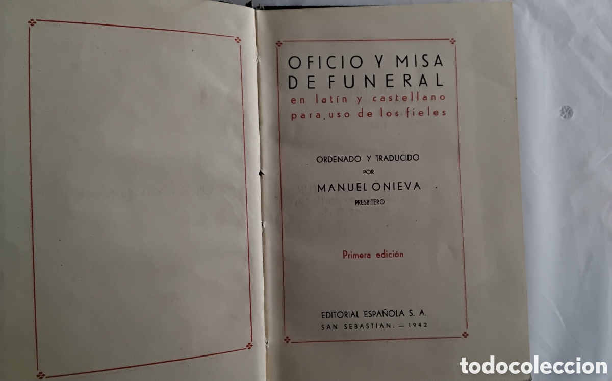 Otros art&iacute;culos de coleccionismo en papel: Libro de Oficio y misa de funeral - Foto 2