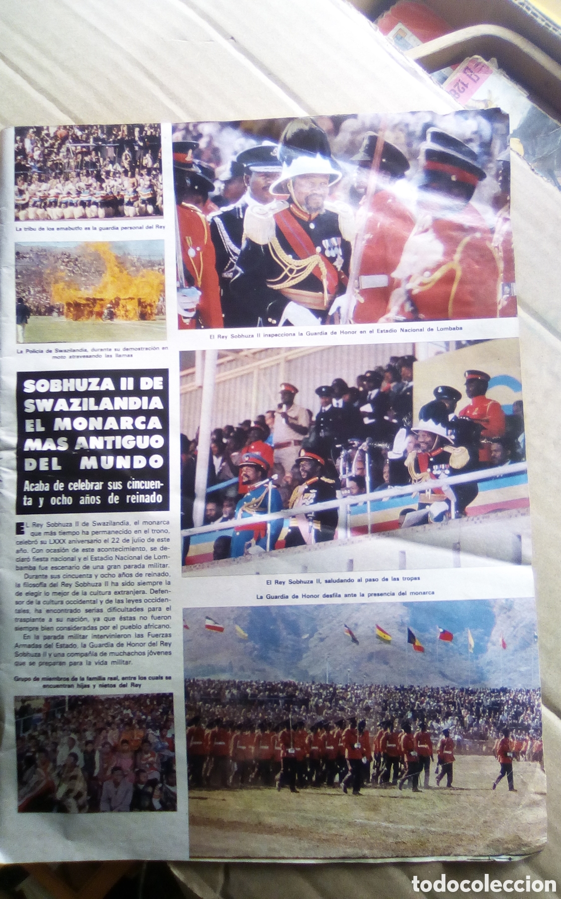 Otros art&iacute;culos de coleccionismo en papel: Hoja revista Hola 29-09-1979. Sobhuza II de Swazilandia el monarca m&aacute;s antiguo. Seat Supermiriafiori
