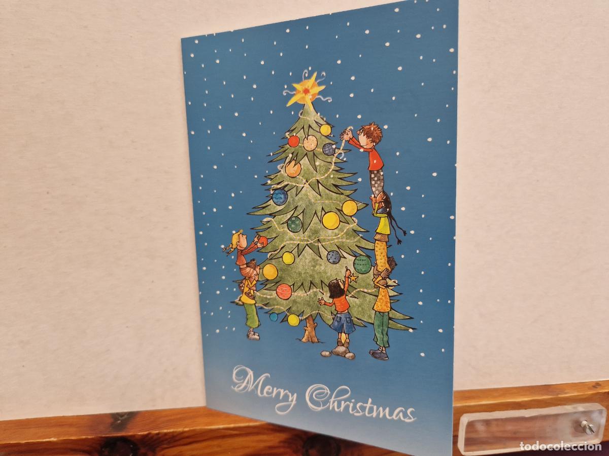 Outros artigos de papel: BONITA POSTAL DE NAVIDAD CIRCULADA. DIPTICO.