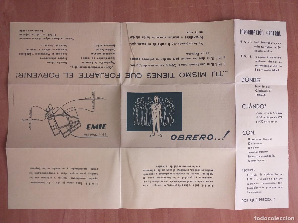 Otros art&iacute;culos de coleccionismo en papel: IMPRESO INFORMATIVO : ESCUELA DE MANDOS INTERMEDIOS Y ESPECIALISTAS - TARRASA
