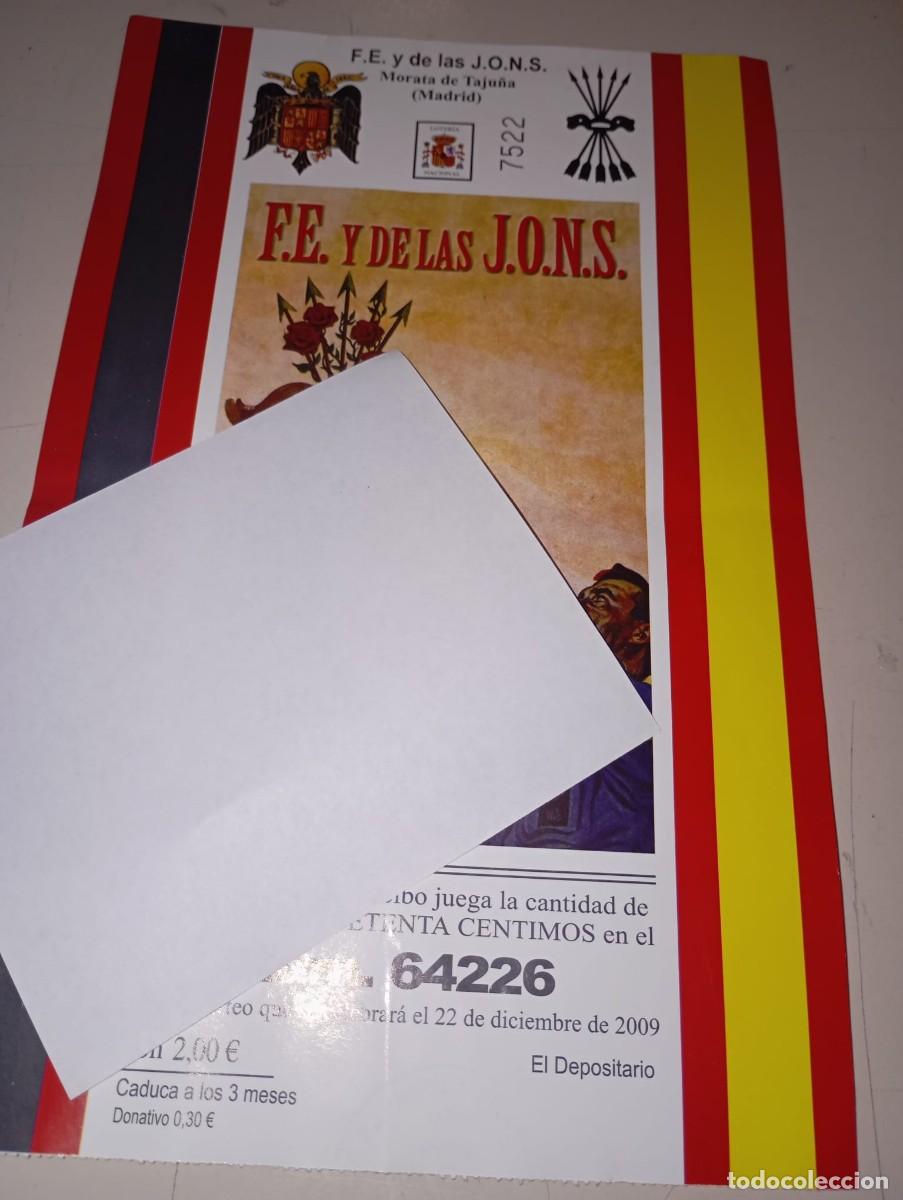 Otros art&iacute;culos de coleccionismo en papel: PARTICIPACI&Oacute;N LOTER&Iacute;A FALANGE ESPA&Ntilde;OLA ( MORATA DE TAJU&Ntilde;A) A&Ntilde;O 2009 REF. UR MES 2