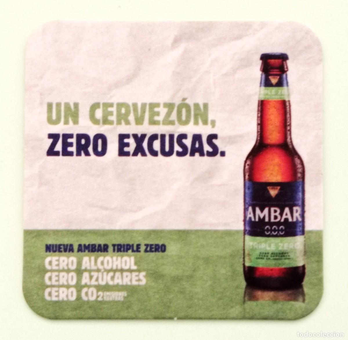 Otros Art&iacute;culos de Coleccionismo en Papel: POSAVASO CERVEZA AMBAR TRIPLE ZERO (ESPA&Ntilde;A)