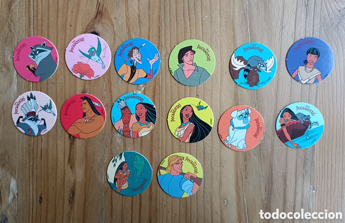 Otros Art&iacute;culos de Coleccionismo en Papel: Lote 14 tazos Pocahontas Nestl&eacute; a&ntilde;os 90