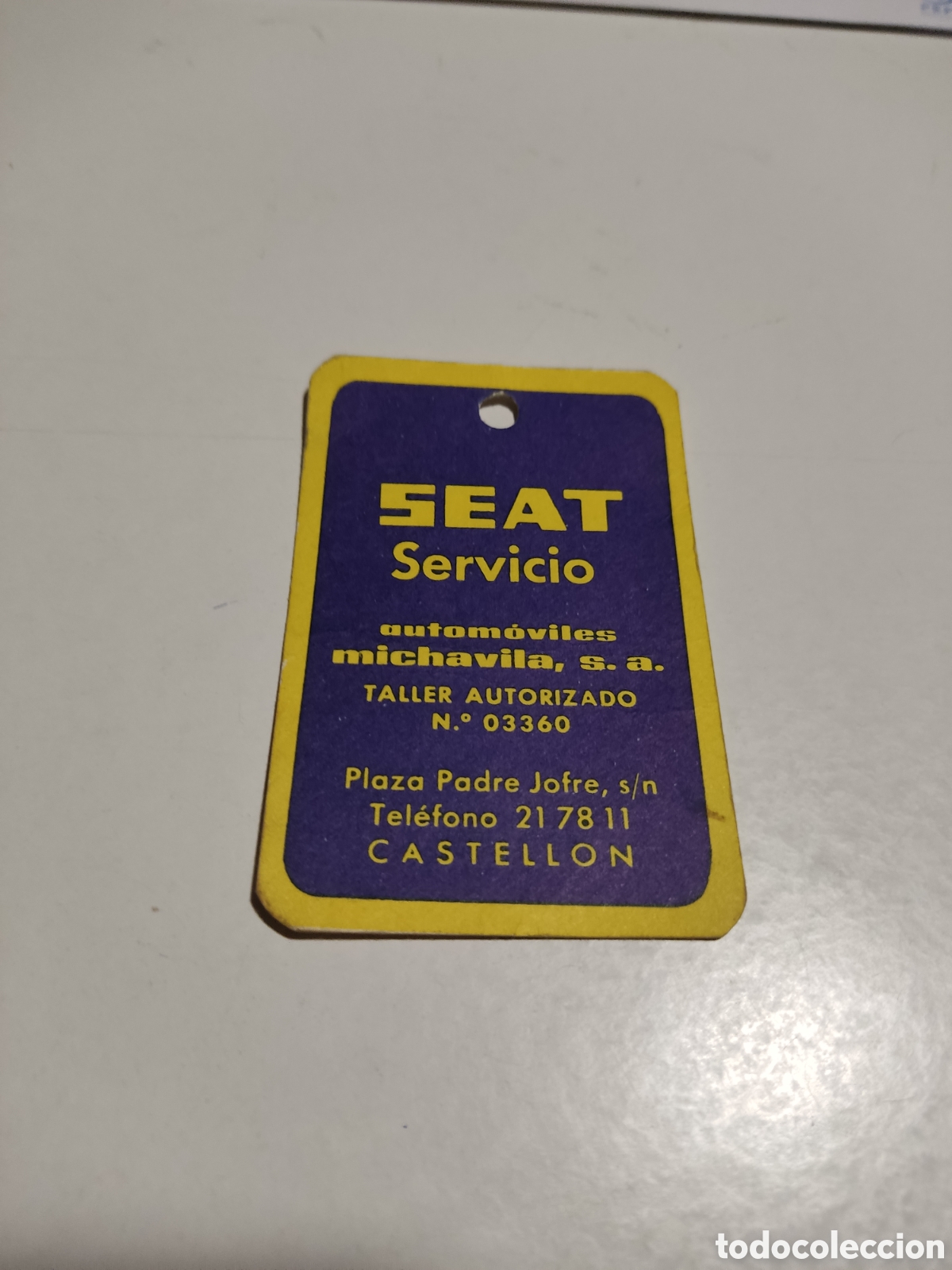 Otros art&iacute;culos de coleccionismo en papel: Tarjeta SEAT servicio cambio de aceite Castell&oacute;n 1981