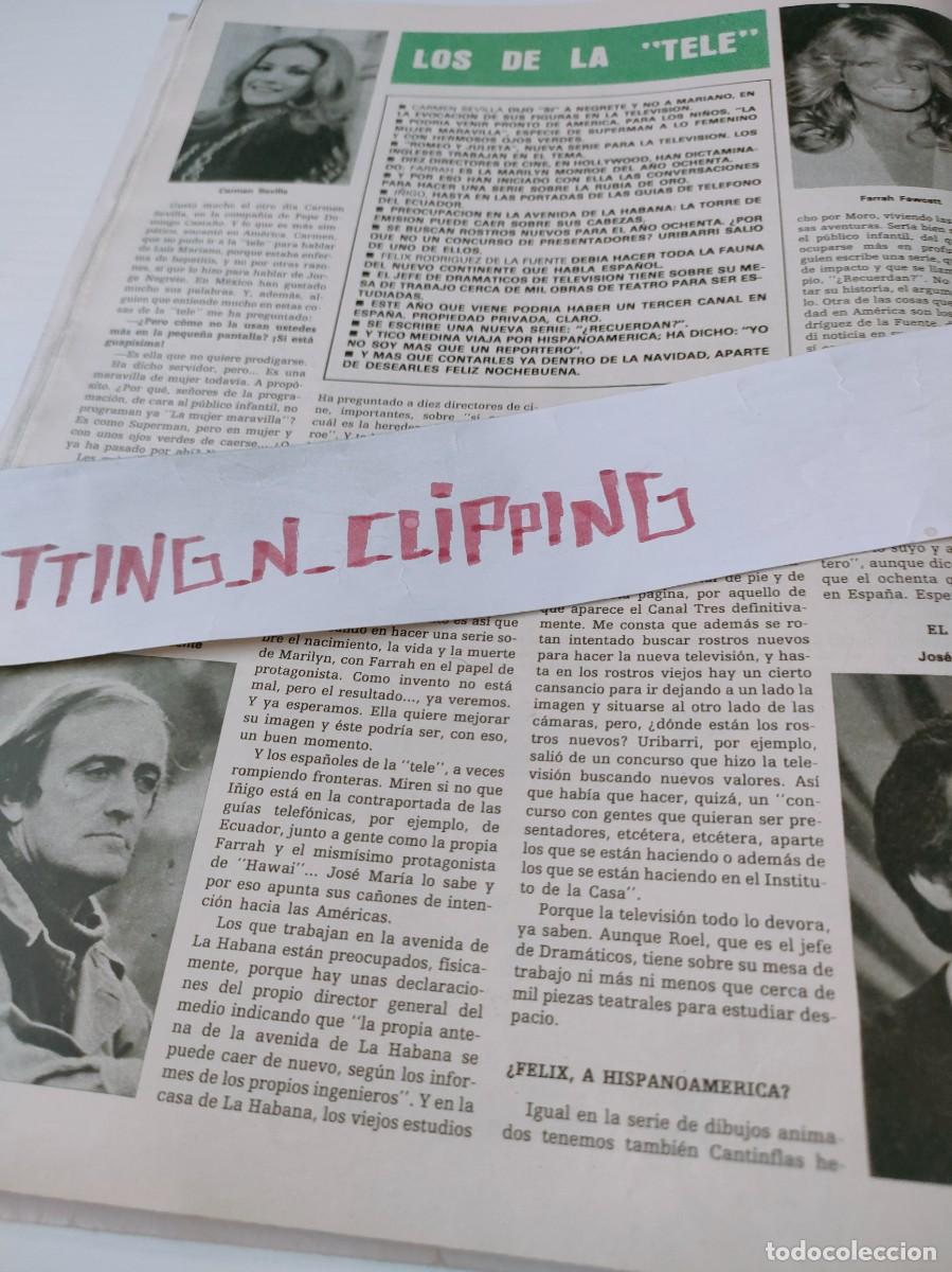 Otros Art&iacute;culos de Coleccionismo en Papel: Clipping H792912 CARMEN SEVILLA, FARRAH FAWCETT