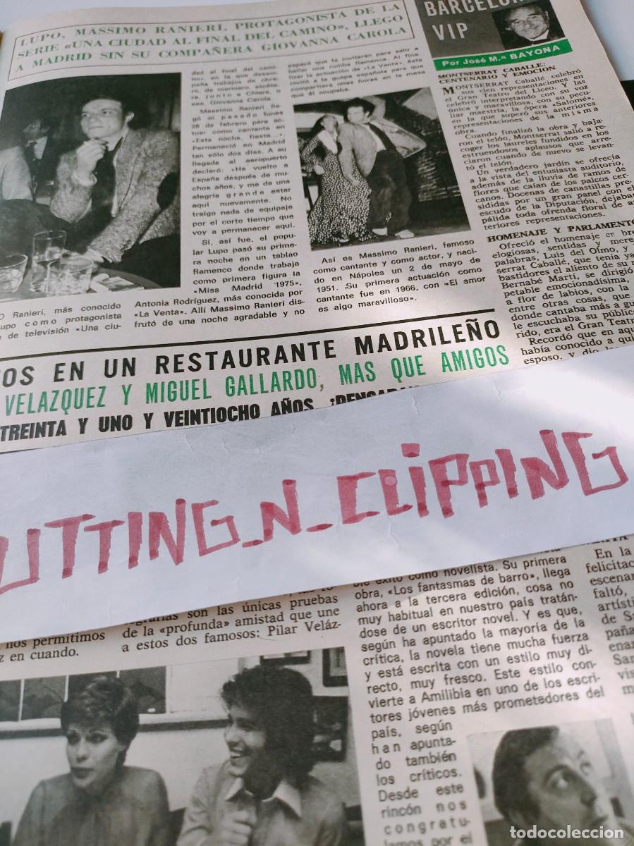 Otros Art&iacute;culos de Coleccionismo en Papel: Clipping H771203 MASSIMO RANIERI, PILAR VELAZQUEZ