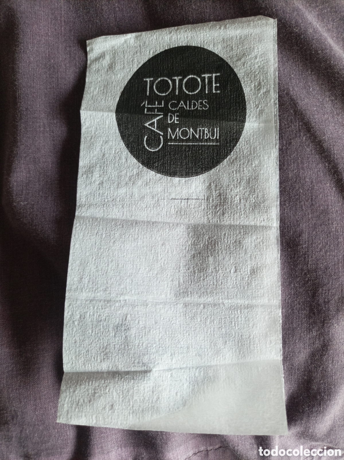 Altri oggetti di carta: SERVILLETA DE PAPEL TOTOTE CAF&Eacute; CALDES DE MONTBUI BAR