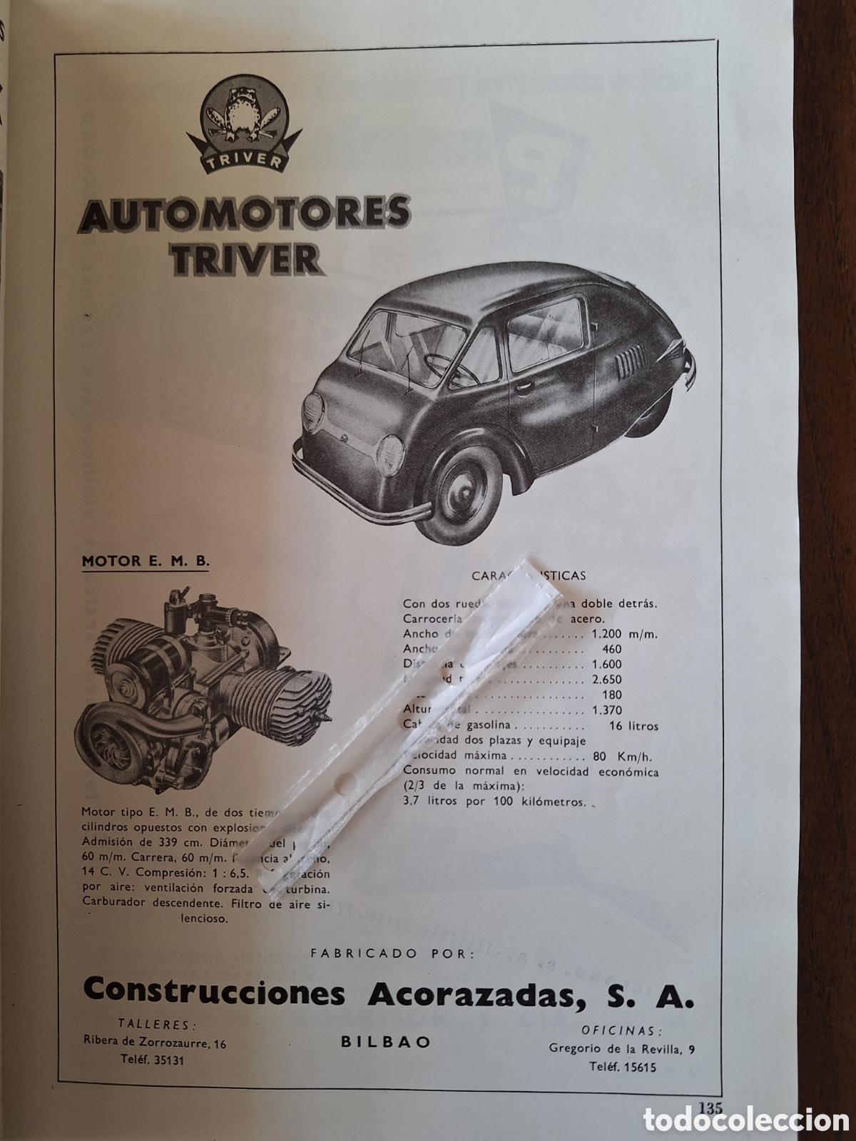Paper Collecting Others: Publicidad autom&oacute;vil automotores trives de 1955