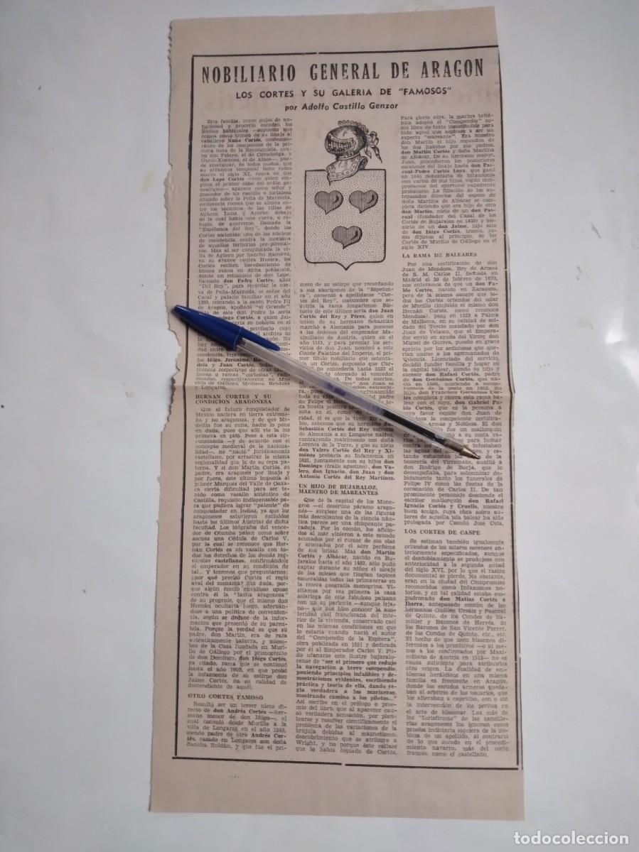 Otros Art&iacute;culos de Coleccionismo en Papel: LOS CORTES MAT&Iacute;AS CORT&Eacute;S IBARRA CASPE NOBILIARIO ARAGON POR ADOLFO CASTILLO GENZOR
