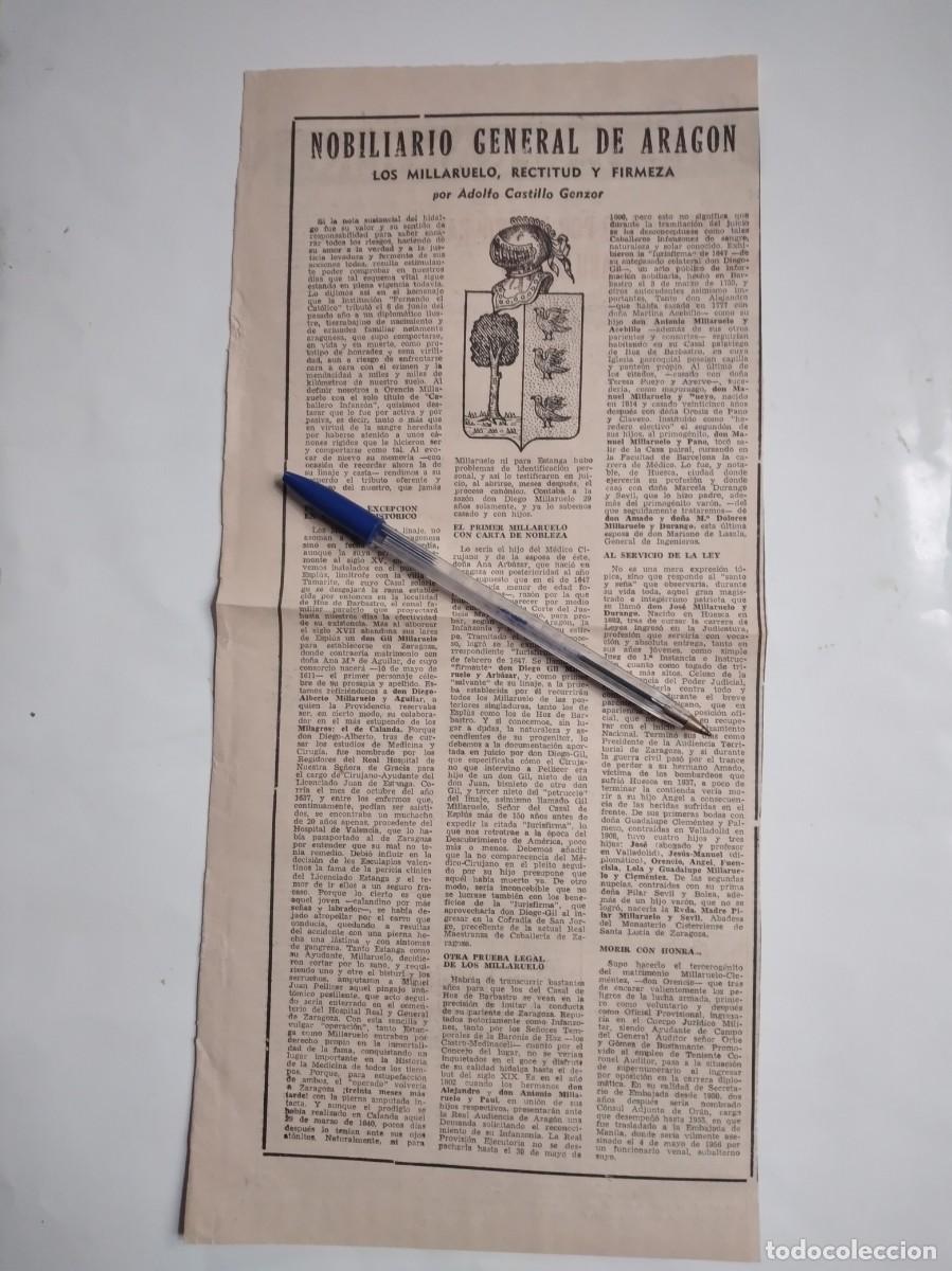 Otros Art&iacute;culos de Coleccionismo en Papel: LOS MILLARUELO DIEGO ALBERTO MILLARUELO AGUILAR MILAGRO DE CALANDA NOBILIARIO ARAGON ADOLFO CASTILLO