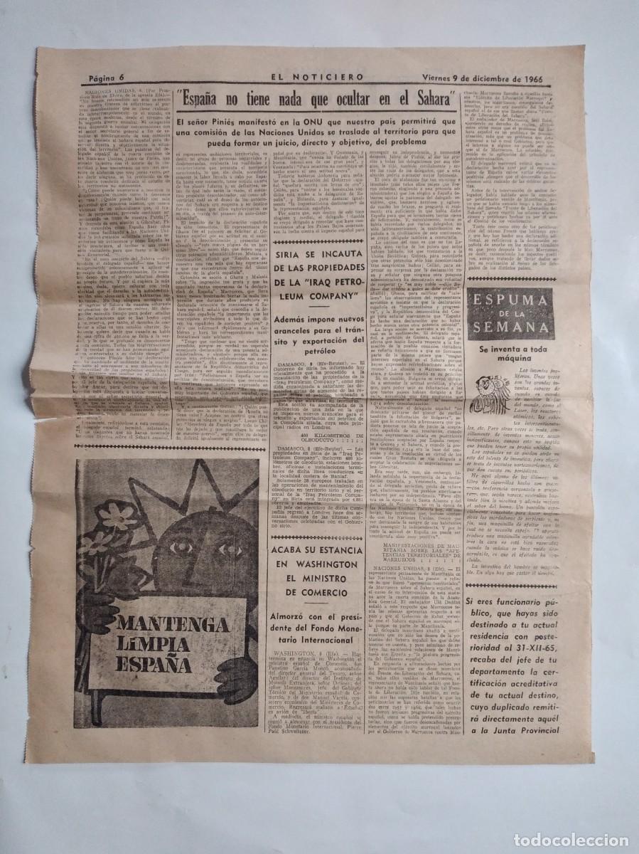 Otros Art&iacute;culos de Coleccionismo en Papel: DESCOLONIZACI&Oacute;N ESPA&Ntilde;OLA DE EL S&Aacute;HARA MANIFIESTO EN LA ONU JAIME DE PINIES A&Ntilde;O 1966 HOJA PERI&Oacute;DICO