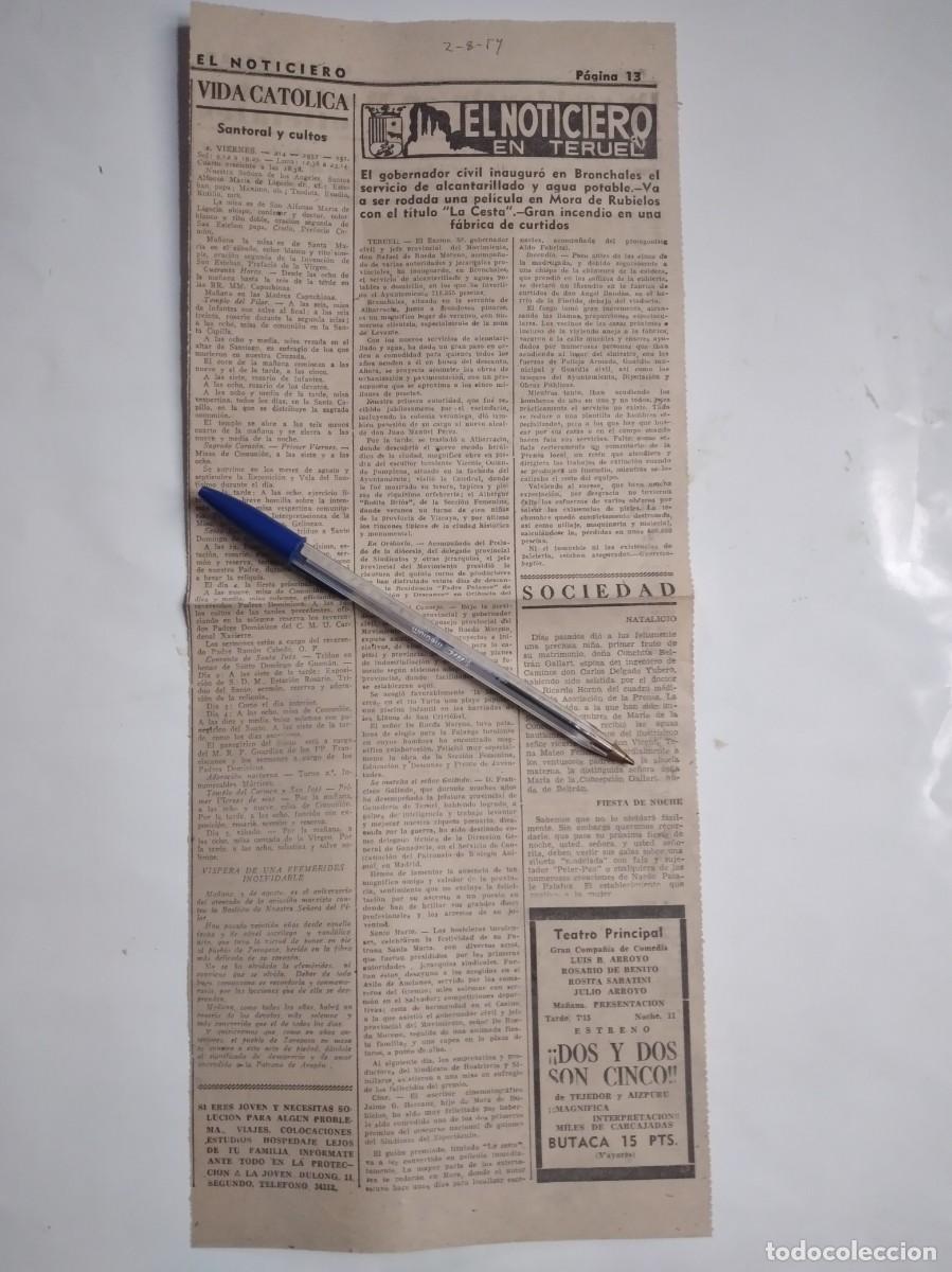 Otros Art&iacute;culos de Coleccionismo en Papel: BRONCHALES INAUGURACI&Oacute;N ALCANTARILLADO Y AGUA POTABLE ALCALDE JUAN MANUEL P&Eacute;REZ A&Ntilde;O 1957 PRENSA