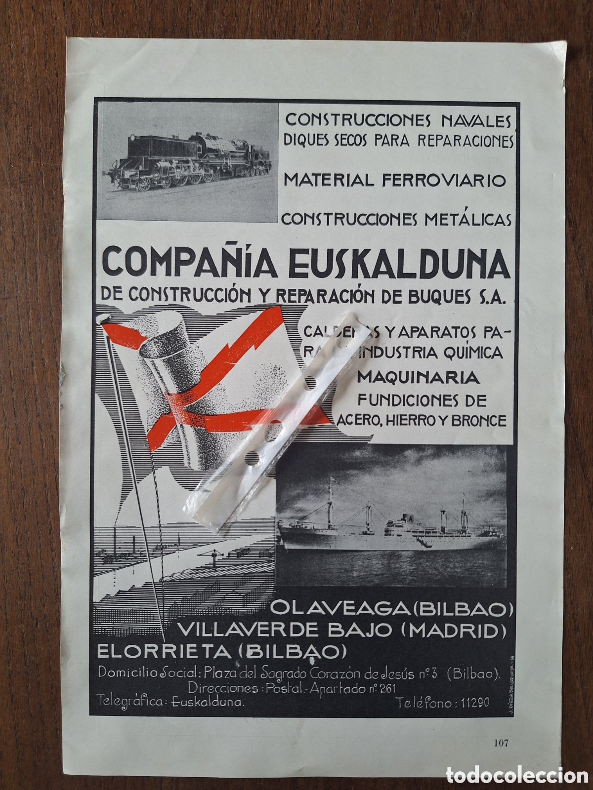 Paper Collecting Others: Publicidad compa&ntilde;&iacute;a euskalduna de 1955 buques maquinaria