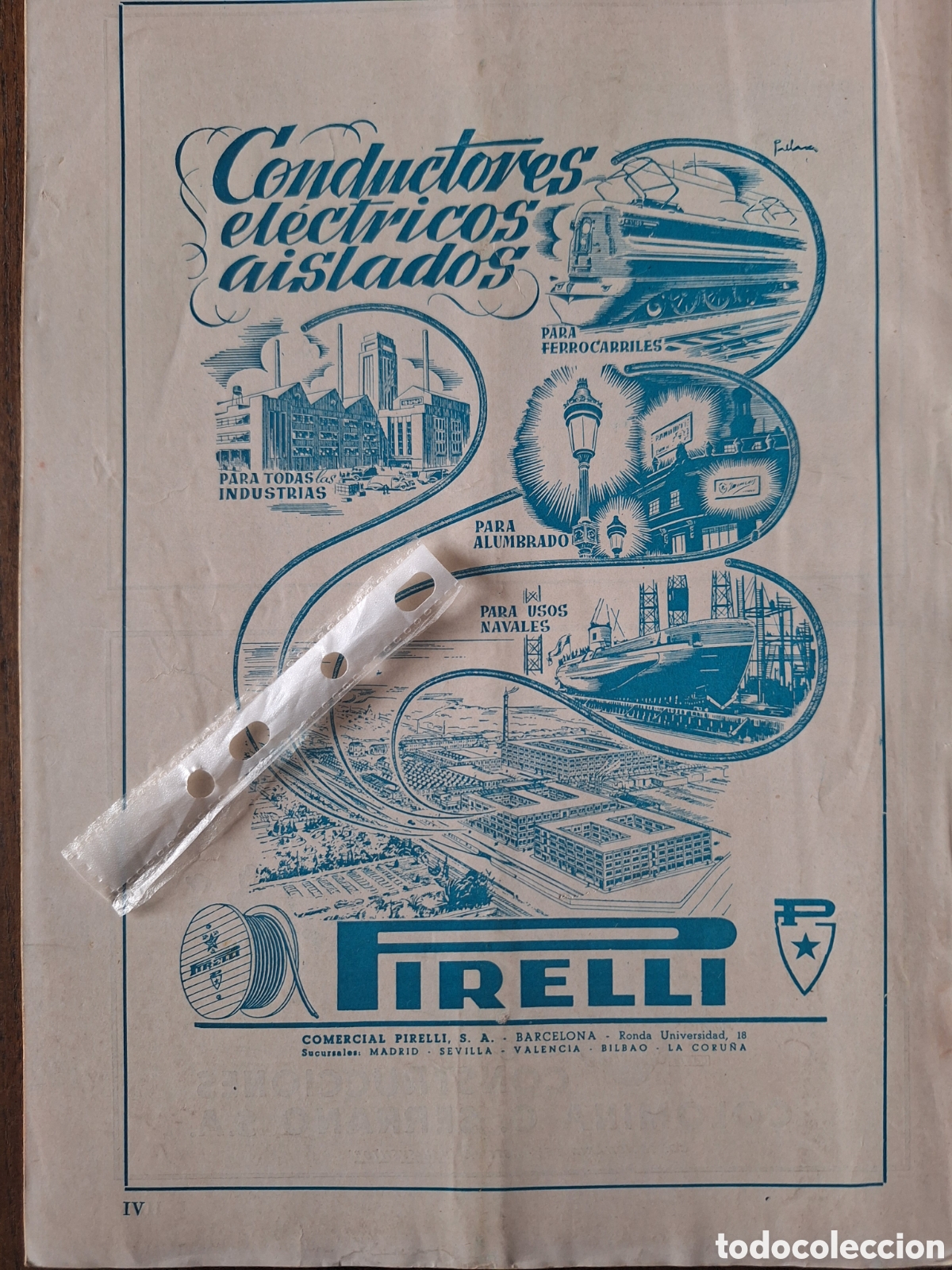 Paper Collecting Others: Publicidad cables pirelli de 1952