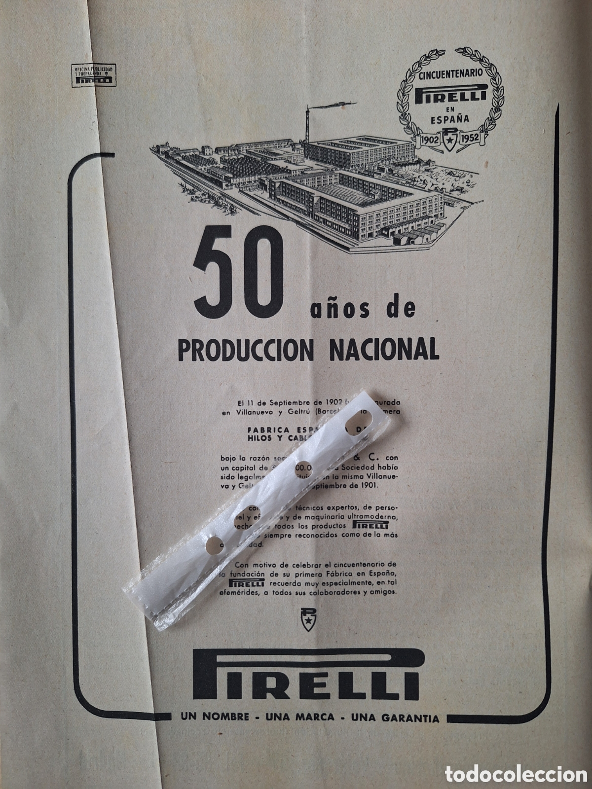 Paper Collecting Others: Publicidad cables pirelli de 1952