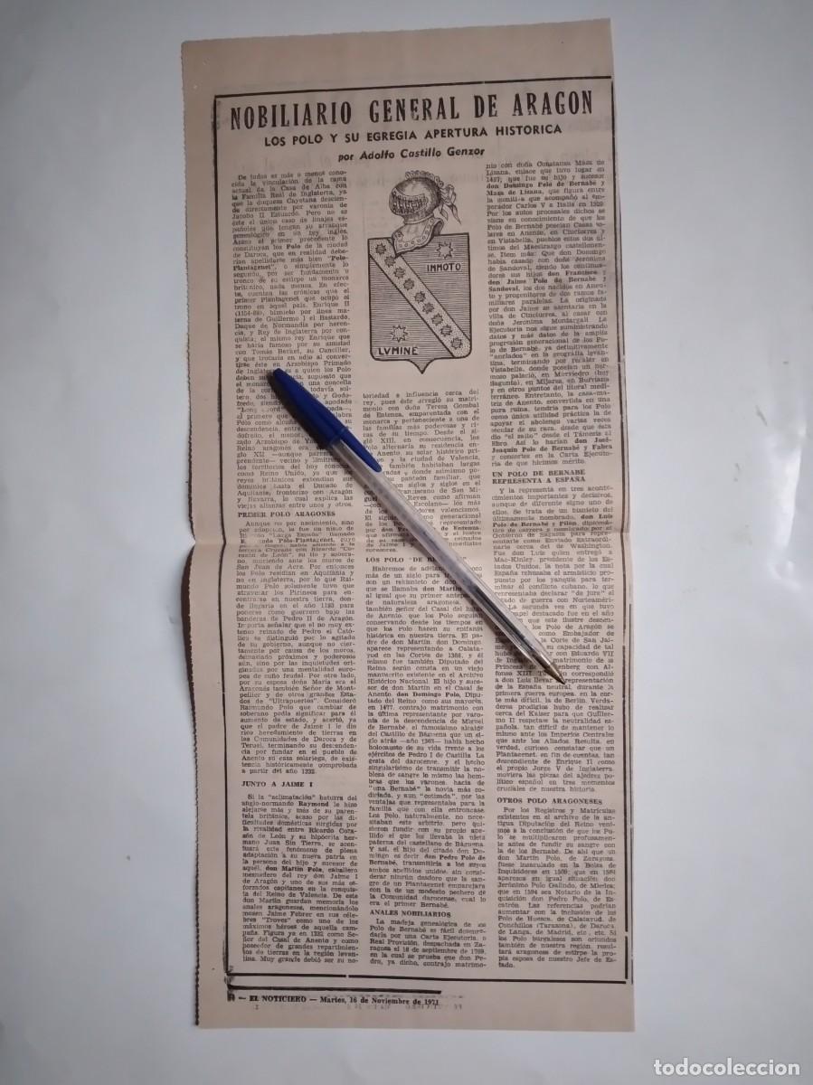 Otros Art&iacute;culos de Coleccionismo en Papel: LOS POLO PLANTAGENET DAROCA NOBILIARIO ARAGON ADOLFO CASTILLO GENZOR
