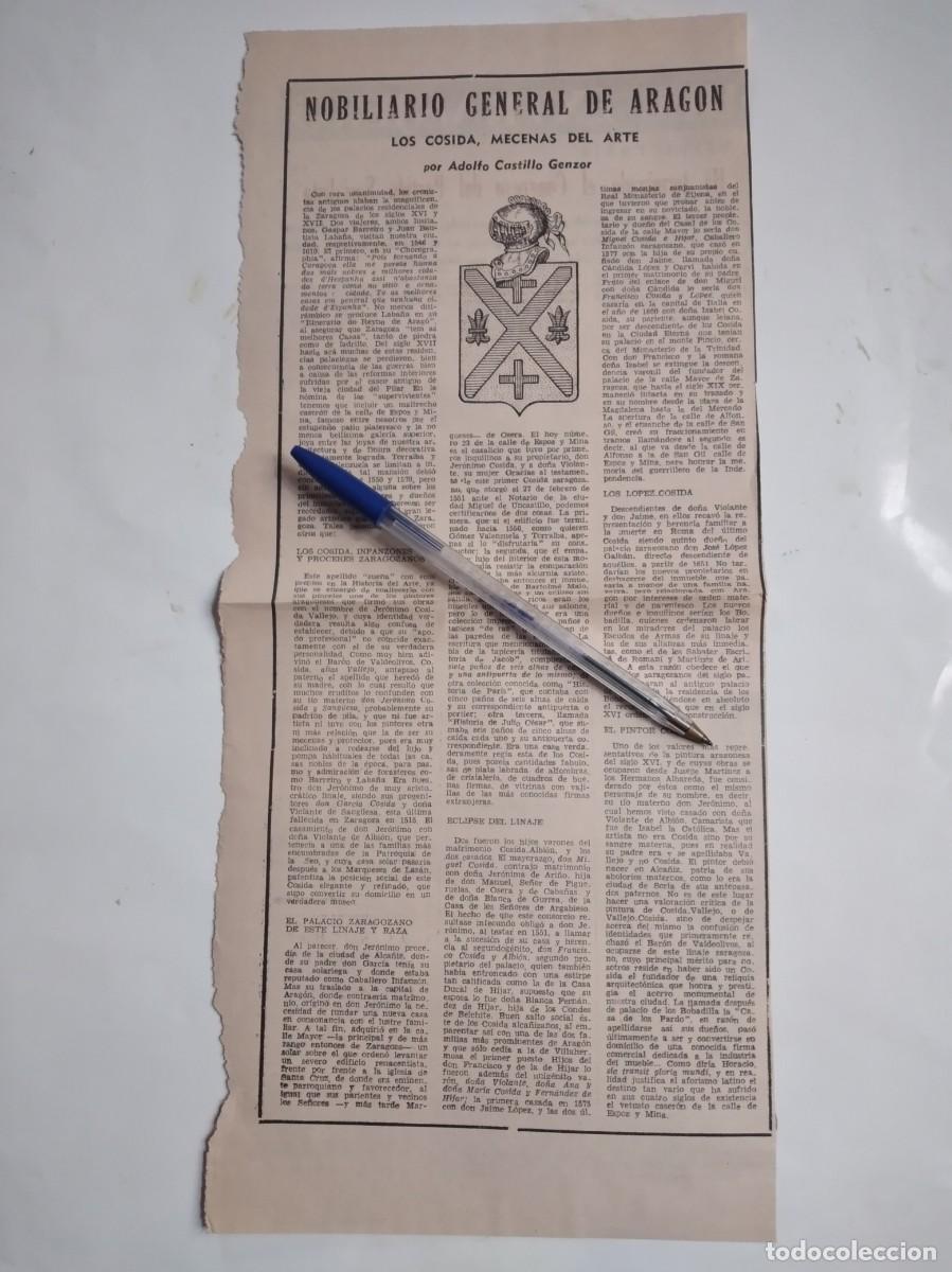 Otros Art&iacute;culos de Coleccionismo en Papel: LOS COSIDA MECENAS DEL ARTE JER&Oacute;NIMO COSIDA VALLEJO ALCA&Ntilde;IZ NOBILIARIO ARAGON ADOLFO CASTILLO GENZO