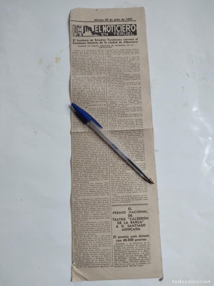 Otros Art&iacute;culos de Coleccionismo en Papel: EL INSTITUTO DE ESTUDIOS TUROLENSES CONVOCA EL PREMIO CERTAMEN LITERARIO DE ALBARRAC&Iacute;N A&Ntilde;O 1957